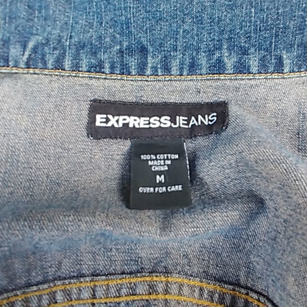 Vintage Express Stone Washed Jean Denim Jacket - Picture 3 of 4